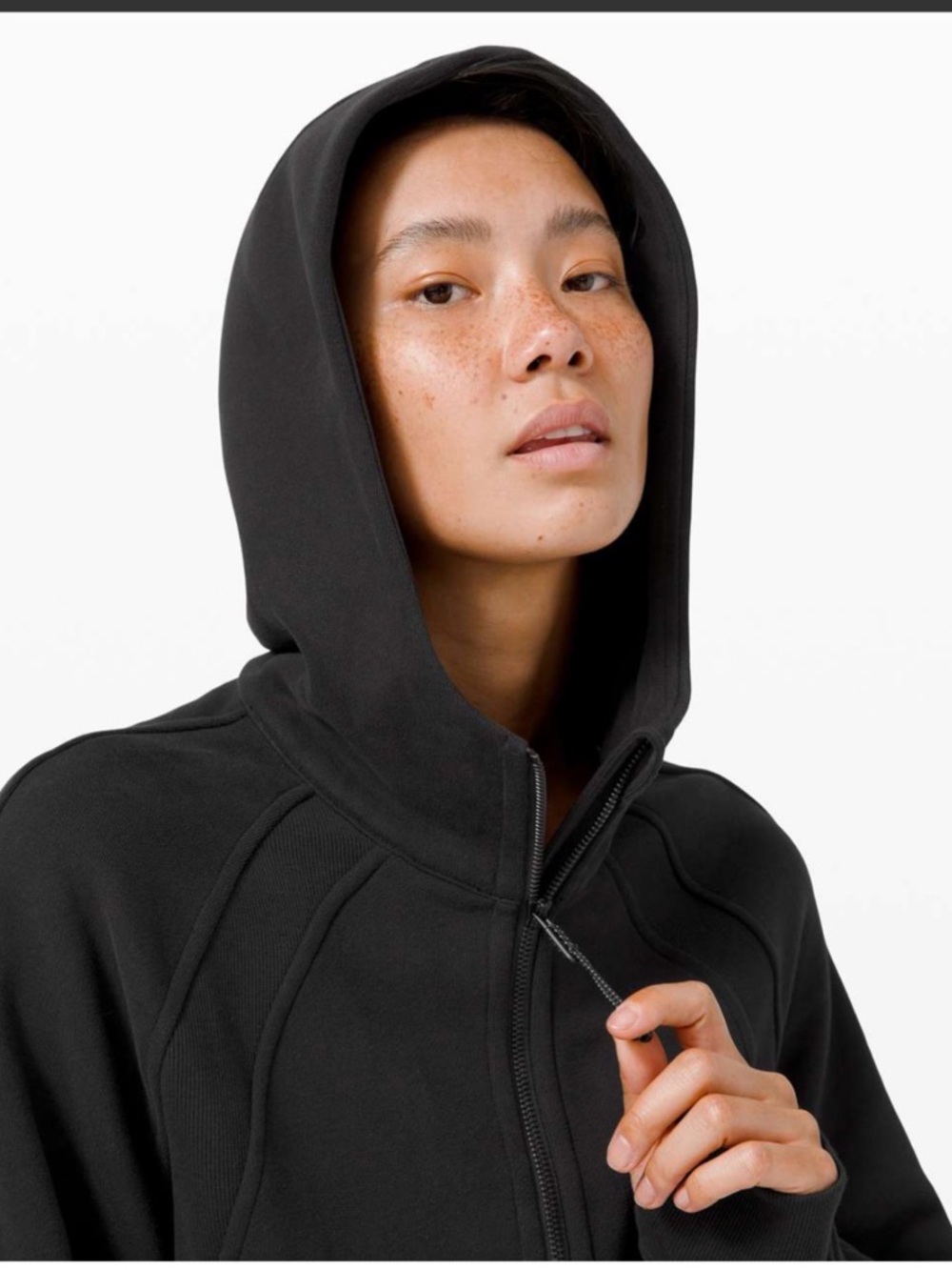 Lululemon Oversized Cropped Scuba 1/2 Zip Hoodie Black Size Medium/Large - Picture 2 of 9